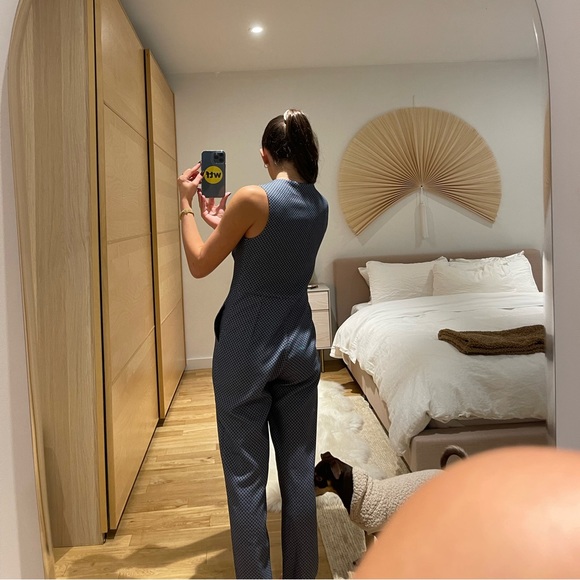 Zara Trafaluc Blue Pattern Pantsuit - Picture 4 of 6